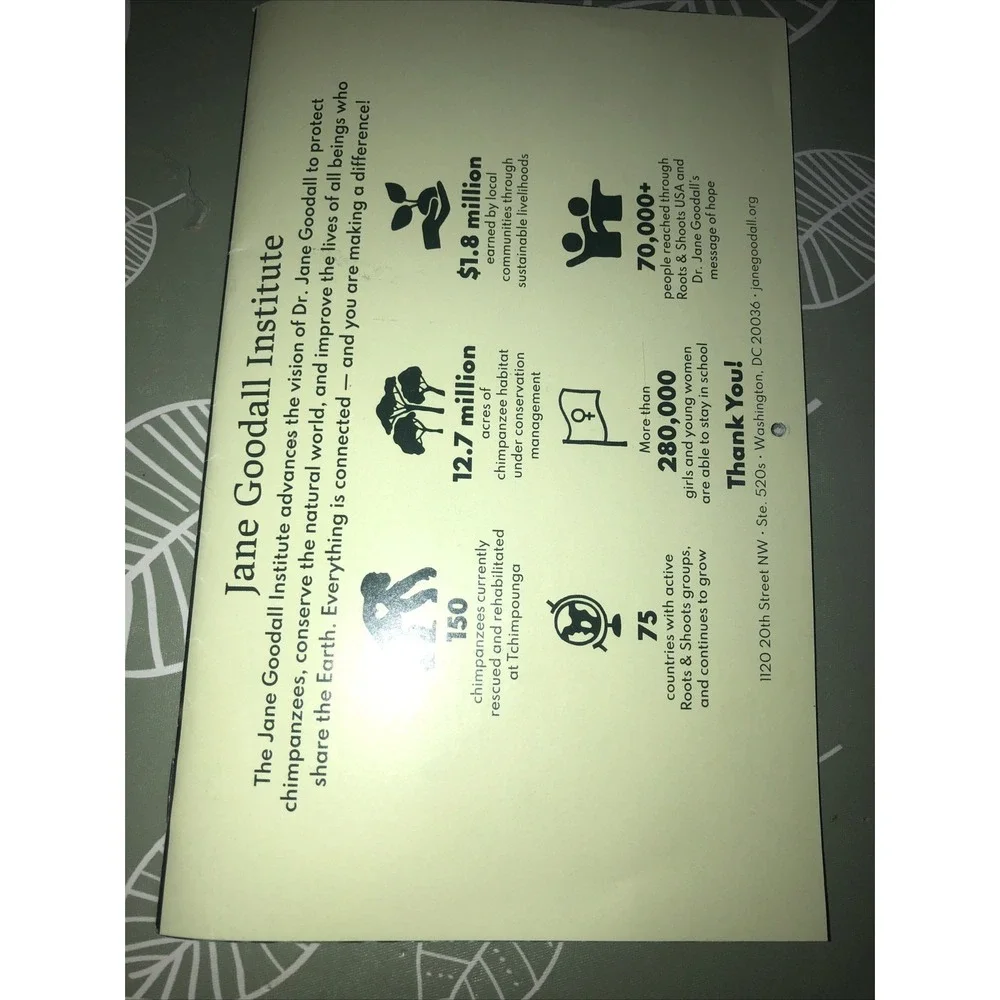 Jane Goodall Institute Apes & Chimps - 2026 SMALL Wall Calendar 17 Months NEW